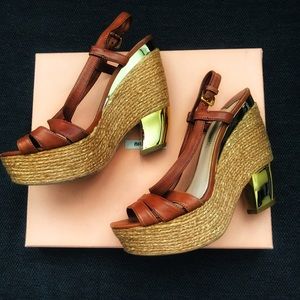 Miu Miu brown wedged Sandals